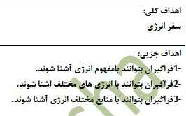 
	طرح درس علوم با موضوع سفر و انرژی پایه ششم
