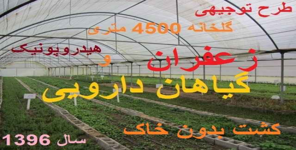 
	طرح توجیهی احداث گلخانه هیدروپونیک (کشت بدون خاک) زعفران و گیاهان دارویی سال 96
