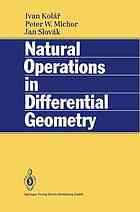 Natural operations in differential geometry