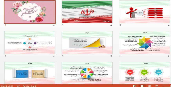 
	قالب پاورپوينت حرفه ای پرچم ایران
