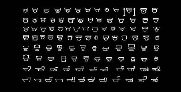 فایل اتوکد آبجکت انواع  سرویس بهداشتی فرنگی (توالت فرنگی)